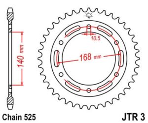 JT TAKARATAS 47 hampainen JTR3.47 (10,5mm pult.), BMW F800R 2009-15